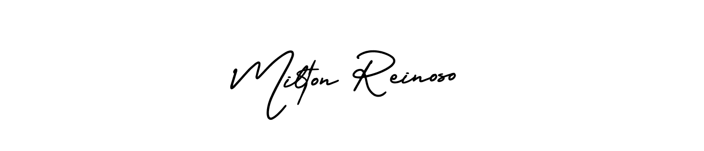 It looks lik you need a new signature style for name Milton Reinoso. Design unique handwritten (AmerikaSignatureDemo-Regular) signature with our free signature maker in just a few clicks. Milton Reinoso signature style 3 images and pictures png