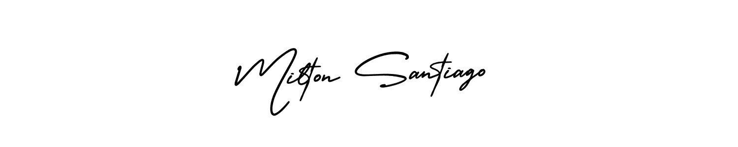 Use a signature maker to create a handwritten signature online. With this signature software, you can design (AmerikaSignatureDemo-Regular) your own signature for name Milton Santiago. Milton Santiago signature style 3 images and pictures png