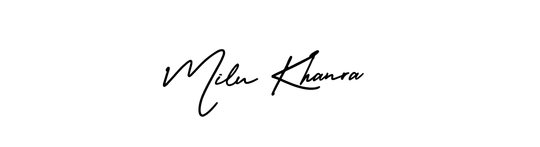 if you are searching for the best signature style for your name Milu Khanra. so please give up your signature search. here we have designed multiple signature styles  using AmerikaSignatureDemo-Regular. Milu Khanra signature style 3 images and pictures png