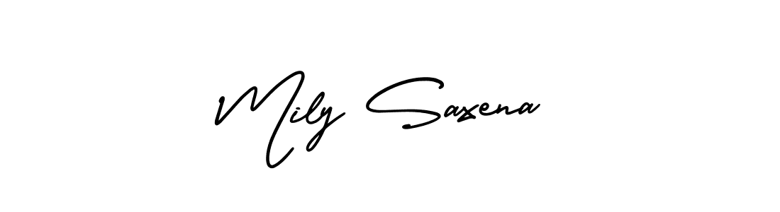 Create a beautiful signature design for name Mily Saxena. With this signature (AmerikaSignatureDemo-Regular) fonts, you can make a handwritten signature for free. Mily Saxena signature style 3 images and pictures png