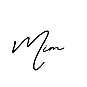 Use a signature maker to create a handwritten signature online. With this signature software, you can design (AmerikaSignatureDemo-Regular) your own signature for name Mim. Mim signature style 3 images and pictures png