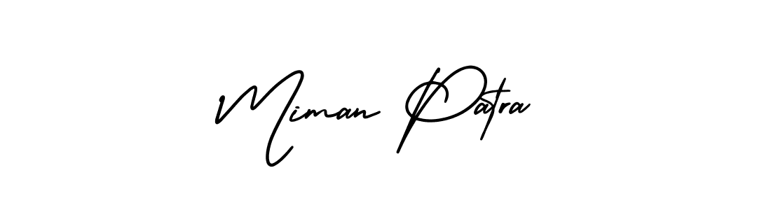 AmerikaSignatureDemo-Regular is a professional signature style that is perfect for those who want to add a touch of class to their signature. It is also a great choice for those who want to make their signature more unique. Get Miman Patra name to fancy signature for free. Miman Patra signature style 3 images and pictures png
