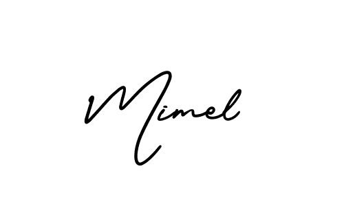 How to make Mimel name signature. Use AmerikaSignatureDemo-Regular style for creating short signs online. This is the latest handwritten sign. Mimel signature style 3 images and pictures png