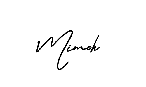 You should practise on your own different ways (AmerikaSignatureDemo-Regular) to write your name (Mimoh) in signature. don't let someone else do it for you. Mimoh signature style 3 images and pictures png