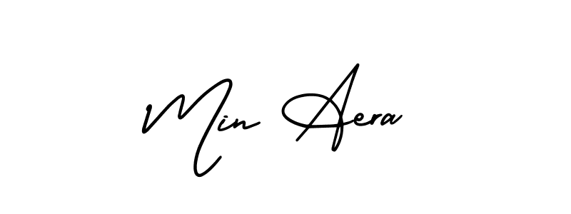 This is the best signature style for the Min Aera name. Also you like these signature font (AmerikaSignatureDemo-Regular). Mix name signature. Min Aera signature style 3 images and pictures png