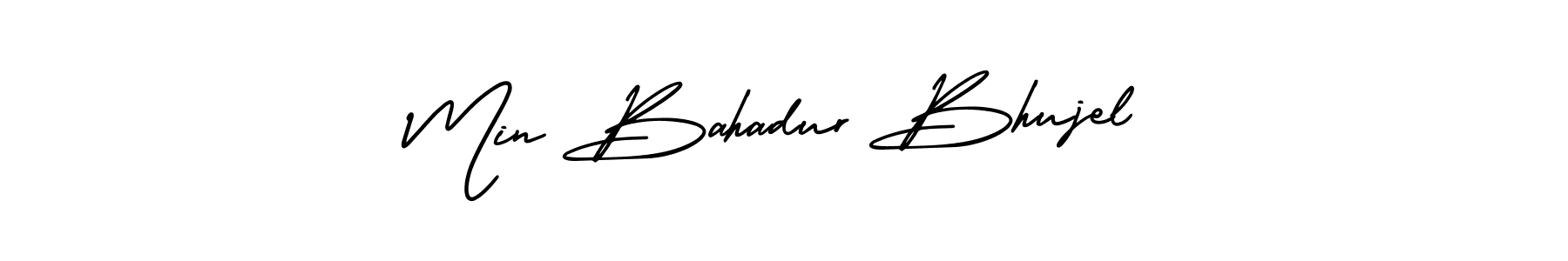 Use a signature maker to create a handwritten signature online. With this signature software, you can design (AmerikaSignatureDemo-Regular) your own signature for name Min Bahadur Bhujel. Min Bahadur Bhujel signature style 3 images and pictures png