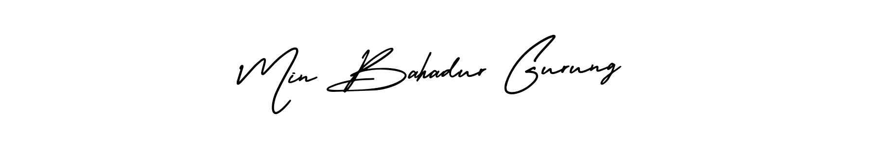 How to Draw Min Bahadur Gurung signature style? AmerikaSignatureDemo-Regular is a latest design signature styles for name Min Bahadur Gurung. Min Bahadur Gurung signature style 3 images and pictures png
