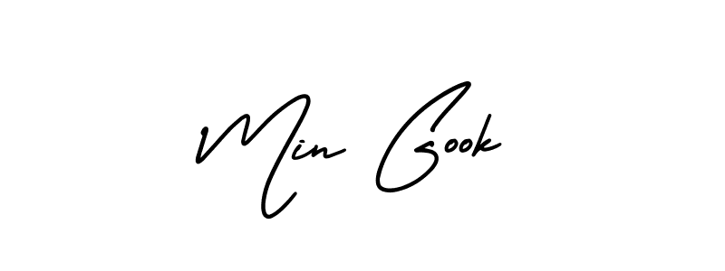 Make a beautiful signature design for name Min Gook. With this signature (AmerikaSignatureDemo-Regular) style, you can create a handwritten signature for free. Min Gook signature style 3 images and pictures png