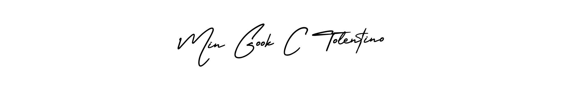 How to Draw Min Gook C Tolentino signature style? AmerikaSignatureDemo-Regular is a latest design signature styles for name Min Gook C Tolentino. Min Gook C Tolentino signature style 3 images and pictures png