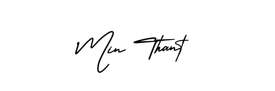 Create a beautiful signature design for name Min Thant. With this signature (AmerikaSignatureDemo-Regular) fonts, you can make a handwritten signature for free. Min Thant signature style 3 images and pictures png