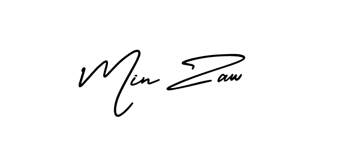 Create a beautiful signature design for name Min Zaw. With this signature (AmerikaSignatureDemo-Regular) fonts, you can make a handwritten signature for free. Min Zaw signature style 3 images and pictures png