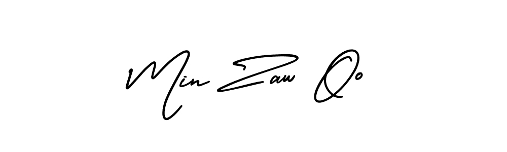 AmerikaSignatureDemo-Regular is a professional signature style that is perfect for those who want to add a touch of class to their signature. It is also a great choice for those who want to make their signature more unique. Get Min Zaw Oo name to fancy signature for free. Min Zaw Oo signature style 3 images and pictures png