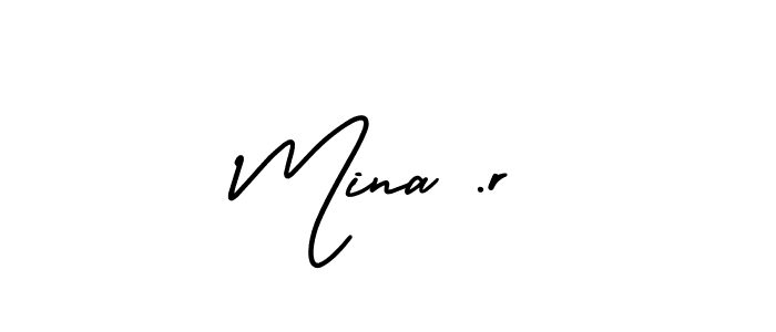 Create a beautiful signature design for name Mina .r. With this signature (AmerikaSignatureDemo-Regular) fonts, you can make a handwritten signature for free. Mina .r signature style 3 images and pictures png