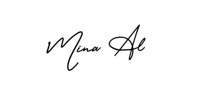 Similarly AmerikaSignatureDemo-Regular is the best handwritten signature design. Signature creator online .You can use it as an online autograph creator for name Mina Al. Mina Al signature style 3 images and pictures png