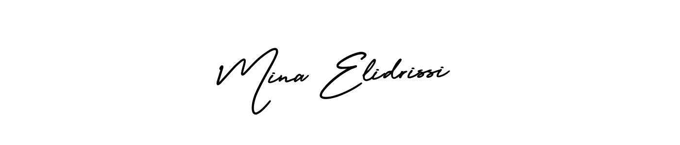 How to Draw Mina Elidrissi signature style? AmerikaSignatureDemo-Regular is a latest design signature styles for name Mina Elidrissi. Mina Elidrissi signature style 3 images and pictures png