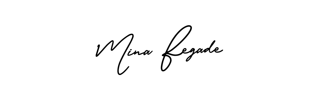 How to make Mina Fegade signature? AmerikaSignatureDemo-Regular is a professional autograph style. Create handwritten signature for Mina Fegade name. Mina Fegade signature style 3 images and pictures png