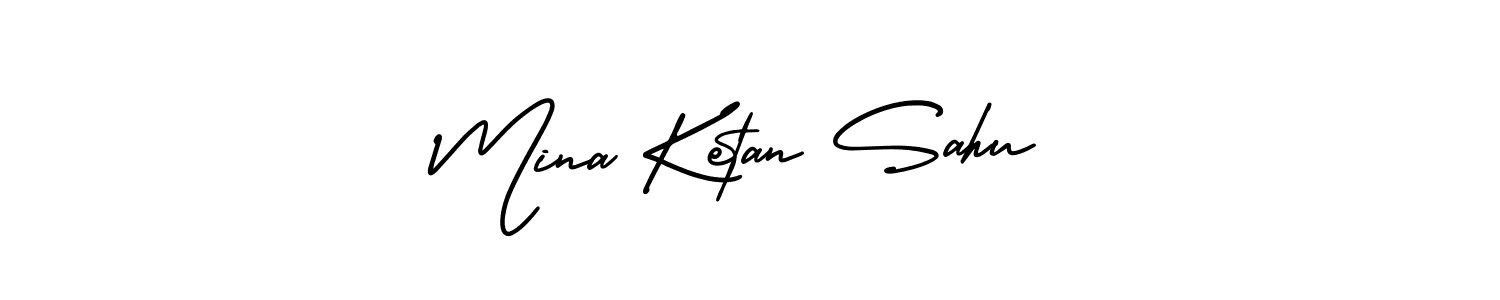 Design your own signature with our free online signature maker. With this signature software, you can create a handwritten (AmerikaSignatureDemo-Regular) signature for name Mina Ketan Sahu. Mina Ketan Sahu signature style 3 images and pictures png