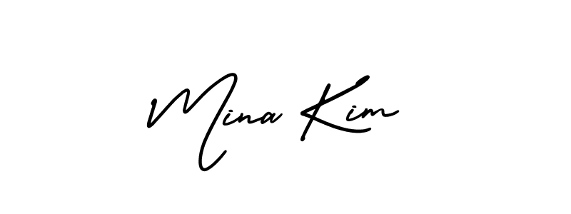 How to make Mina Kim name signature. Use AmerikaSignatureDemo-Regular style for creating short signs online. This is the latest handwritten sign. Mina Kim signature style 3 images and pictures png