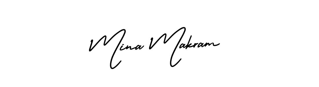 It looks lik you need a new signature style for name Mina Makram. Design unique handwritten (AmerikaSignatureDemo-Regular) signature with our free signature maker in just a few clicks. Mina Makram signature style 3 images and pictures png