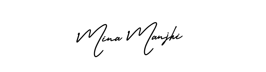 It looks lik you need a new signature style for name Mina Manjhi. Design unique handwritten (AmerikaSignatureDemo-Regular) signature with our free signature maker in just a few clicks. Mina Manjhi signature style 3 images and pictures png