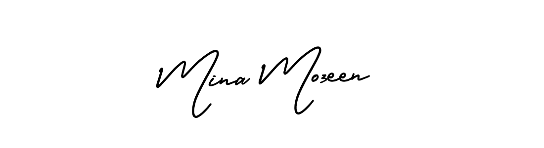 Make a beautiful signature design for name Mina Mo3een. With this signature (AmerikaSignatureDemo-Regular) style, you can create a handwritten signature for free. Mina Mo3een signature style 3 images and pictures png
