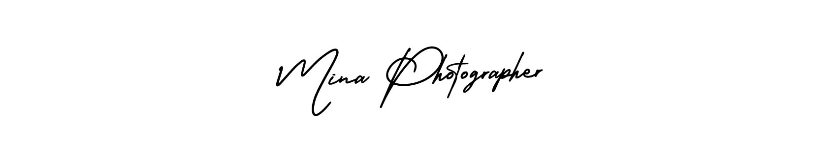 Use a signature maker to create a handwritten signature online. With this signature software, you can design (AmerikaSignatureDemo-Regular) your own signature for name Mina Photographer. Mina Photographer signature style 3 images and pictures png