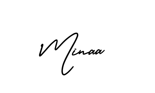 Create a beautiful signature design for name Minaa. With this signature (AmerikaSignatureDemo-Regular) fonts, you can make a handwritten signature for free. Minaa signature style 3 images and pictures png