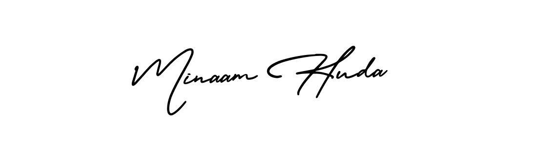 How to make Minaam Huda signature? AmerikaSignatureDemo-Regular is a professional autograph style. Create handwritten signature for Minaam Huda name. Minaam Huda signature style 3 images and pictures png