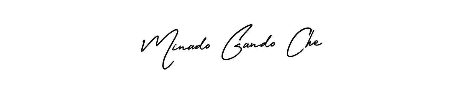 Make a short Minado Gando Che signature style. Manage your documents anywhere anytime using AmerikaSignatureDemo-Regular. Create and add eSignatures, submit forms, share and send files easily. Minado Gando Che signature style 3 images and pictures png