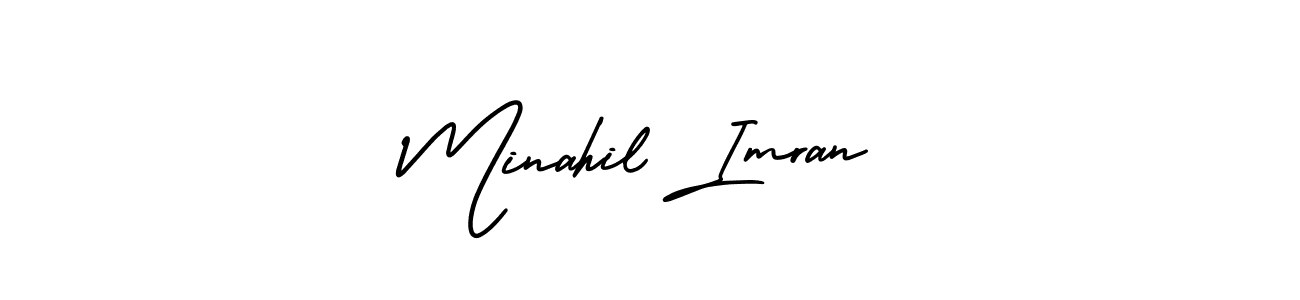 Create a beautiful signature design for name Minahil Imran. With this signature (AmerikaSignatureDemo-Regular) fonts, you can make a handwritten signature for free. Minahil Imran signature style 3 images and pictures png