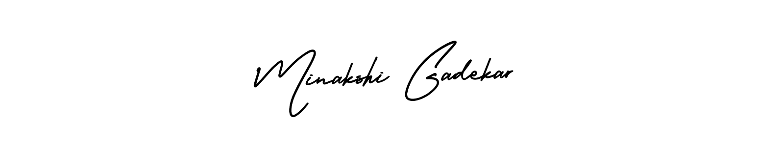 How to make Minakshi Gadekar name signature. Use AmerikaSignatureDemo-Regular style for creating short signs online. This is the latest handwritten sign. Minakshi Gadekar signature style 3 images and pictures png