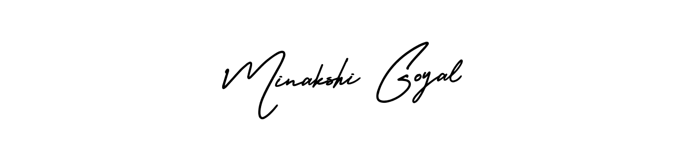 The best way (AmerikaSignatureDemo-Regular) to make a short signature is to pick only two or three words in your name. The name Minakshi Goyal include a total of six letters. For converting this name. Minakshi Goyal signature style 3 images and pictures png