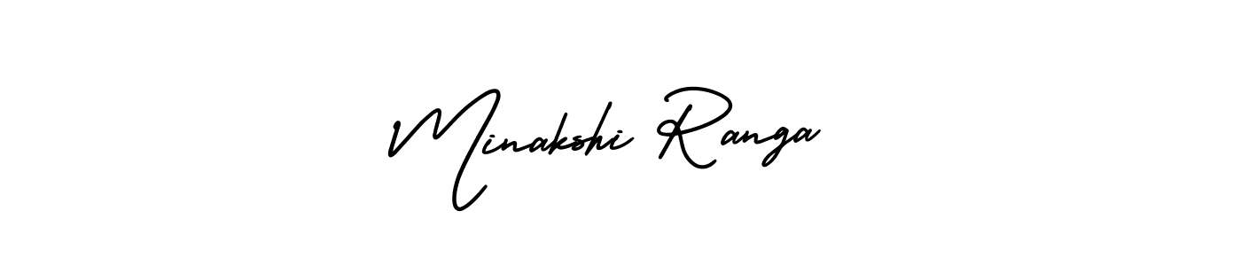 How to make Minakshi Ranga name signature. Use AmerikaSignatureDemo-Regular style for creating short signs online. This is the latest handwritten sign. Minakshi Ranga signature style 3 images and pictures png