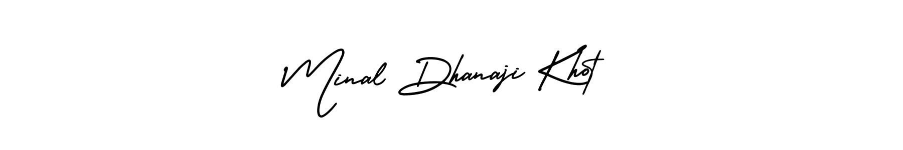 How to make Minal Dhanaji Khot name signature. Use AmerikaSignatureDemo-Regular style for creating short signs online. This is the latest handwritten sign. Minal Dhanaji Khot signature style 3 images and pictures png