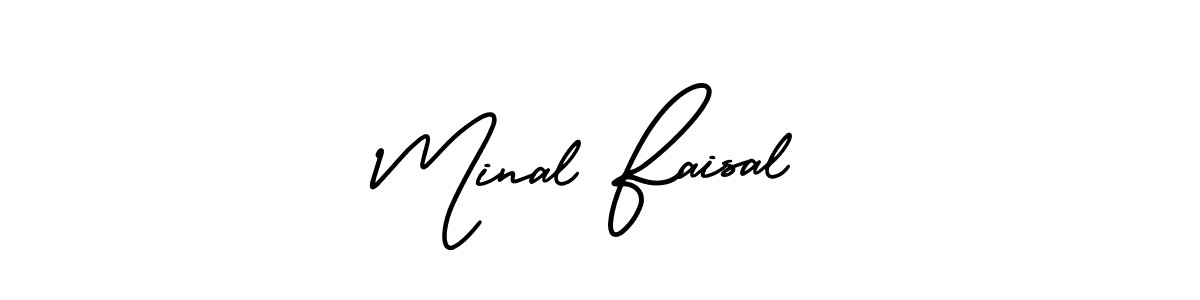 It looks lik you need a new signature style for name Minal Faisal. Design unique handwritten (AmerikaSignatureDemo-Regular) signature with our free signature maker in just a few clicks. Minal Faisal signature style 3 images and pictures png