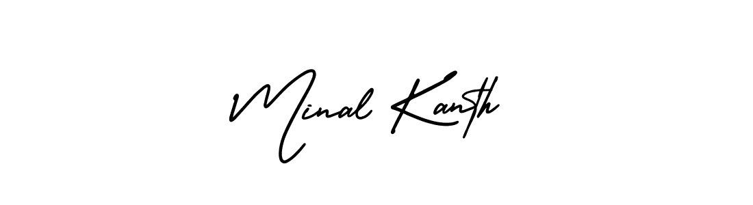 How to Draw Minal Kanth signature style? AmerikaSignatureDemo-Regular is a latest design signature styles for name Minal Kanth. Minal Kanth signature style 3 images and pictures png