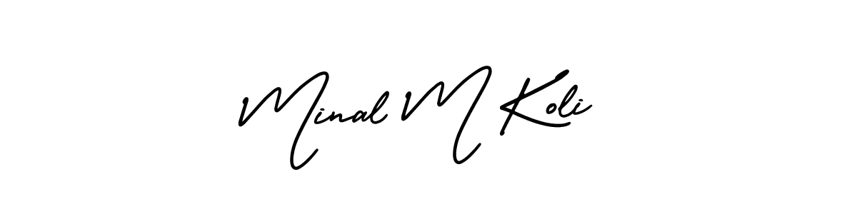 Make a beautiful signature design for name Minal M Koli. With this signature (AmerikaSignatureDemo-Regular) style, you can create a handwritten signature for free. Minal M Koli signature style 3 images and pictures png