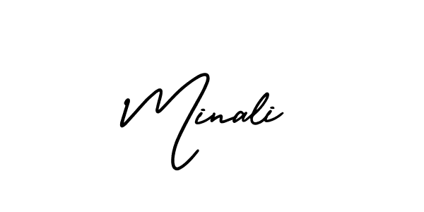 Make a beautiful signature design for name Minali. With this signature (AmerikaSignatureDemo-Regular) style, you can create a handwritten signature for free. Minali signature style 3 images and pictures png