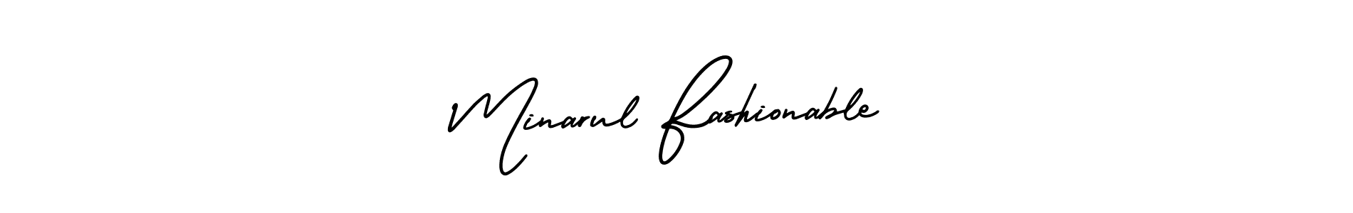 Make a beautiful signature design for name Minarul Fashionable. With this signature (AmerikaSignatureDemo-Regular) style, you can create a handwritten signature for free. Minarul Fashionable signature style 3 images and pictures png