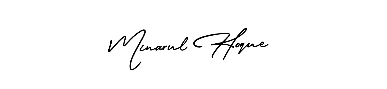 You should practise on your own different ways (AmerikaSignatureDemo-Regular) to write your name (Minarul Hoque) in signature. don't let someone else do it for you. Minarul Hoque signature style 3 images and pictures png