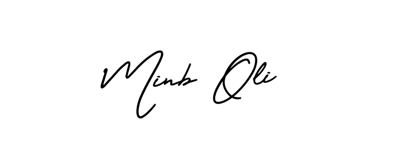 Similarly AmerikaSignatureDemo-Regular is the best handwritten signature design. Signature creator online .You can use it as an online autograph creator for name Minb Oli. Minb Oli signature style 3 images and pictures png