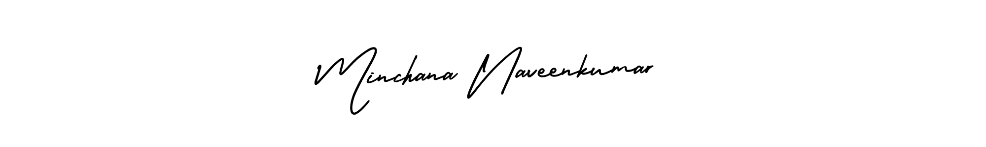 Design your own signature with our free online signature maker. With this signature software, you can create a handwritten (AmerikaSignatureDemo-Regular) signature for name Minchana Naveenkumar. Minchana Naveenkumar signature style 3 images and pictures png