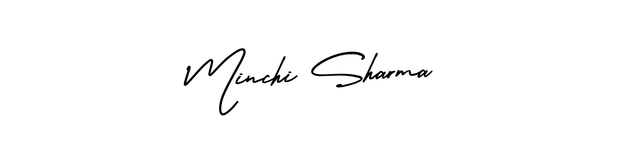 How to make Minchi Sharma name signature. Use AmerikaSignatureDemo-Regular style for creating short signs online. This is the latest handwritten sign. Minchi Sharma signature style 3 images and pictures png