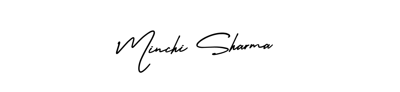 How to Draw Minchi Sharma signature style? AmerikaSignatureDemo-Regular is a latest design signature styles for name Minchi Sharma. Minchi Sharma signature style 3 images and pictures png