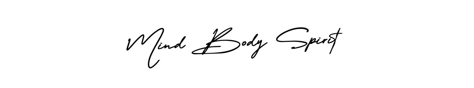 The best way (AmerikaSignatureDemo-Regular) to make a short signature is to pick only two or three words in your name. The name Mind Body Spirit include a total of six letters. For converting this name. Mind Body Spirit signature style 3 images and pictures png