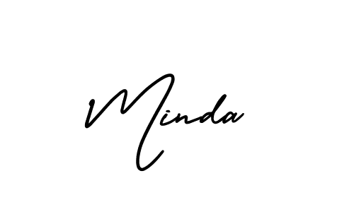 How to Draw Minda signature style? AmerikaSignatureDemo-Regular is a latest design signature styles for name Minda. Minda signature style 3 images and pictures png