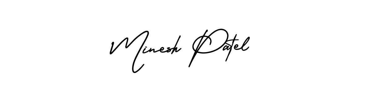 How to make Minesh Patel name signature. Use AmerikaSignatureDemo-Regular style for creating short signs online. This is the latest handwritten sign. Minesh Patel signature style 3 images and pictures png