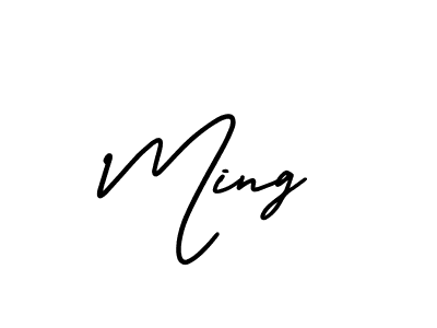 How to make Ming name signature. Use AmerikaSignatureDemo-Regular style for creating short signs online. This is the latest handwritten sign. Ming signature style 3 images and pictures png