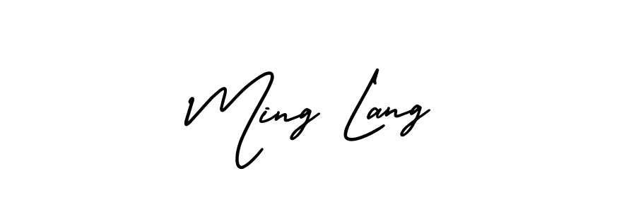 Use a signature maker to create a handwritten signature online. With this signature software, you can design (AmerikaSignatureDemo-Regular) your own signature for name Ming Lang. Ming Lang signature style 3 images and pictures png