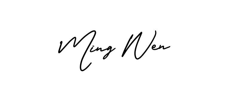 How to make Ming Wen signature? AmerikaSignatureDemo-Regular is a professional autograph style. Create handwritten signature for Ming Wen name. Ming Wen signature style 3 images and pictures png